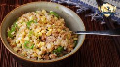 sous vide pork with fried rice